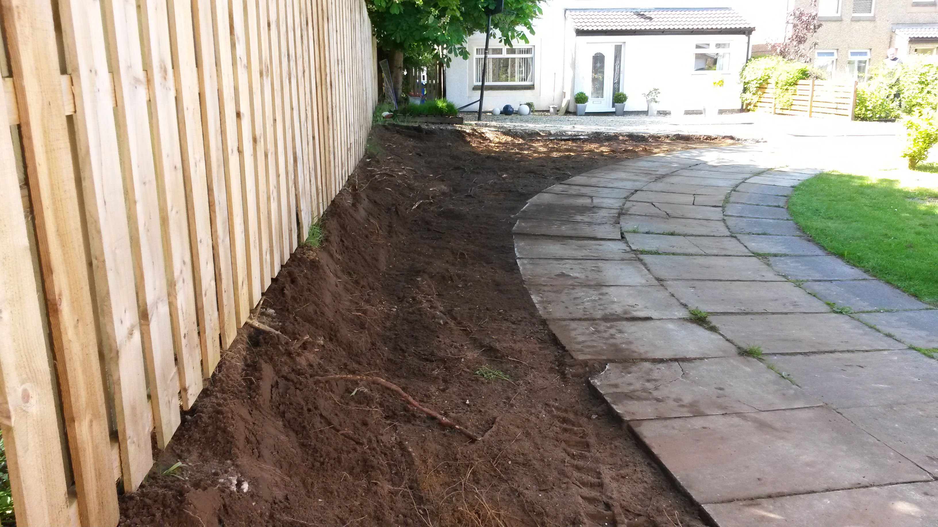 Excavation garden path